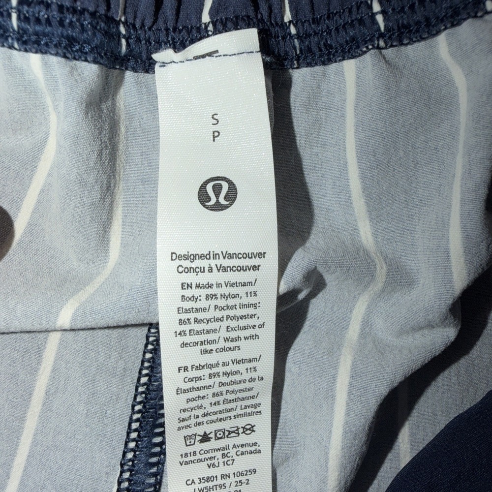 Lululemon Blue White Striped Trouser Dress Pants Women's Small Wide Leg - Picture 2 of 7